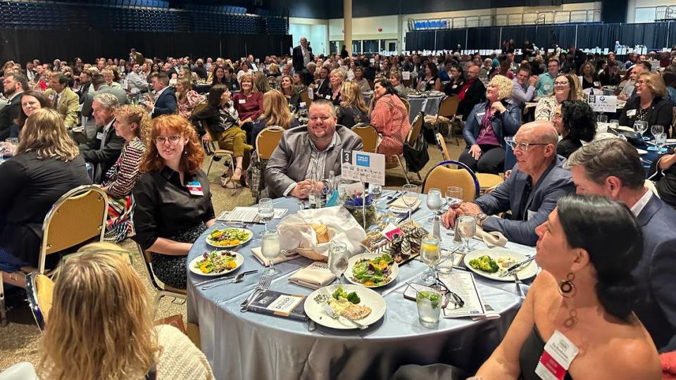 A crowd of 575 attended the Manatee Chamber of Commerce’s 61st annual dinner at the Bradenton Area Convention Center 2/15/2024.