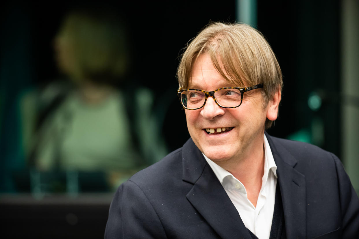 21 October 2019, France (France), Straßburg: Guy Verhofstadt of the Renew Group in the run-up to the meeting of the Conference of Presidents. Photo: Philipp von Ditfurth/dpa (Photo by Philipp von Ditfurth/picture alliance via Getty Images)