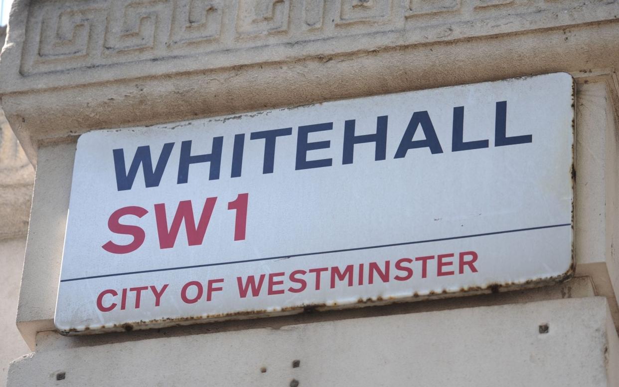 A general view of the sign of Whitehall in London - Lauren Hurley/PA