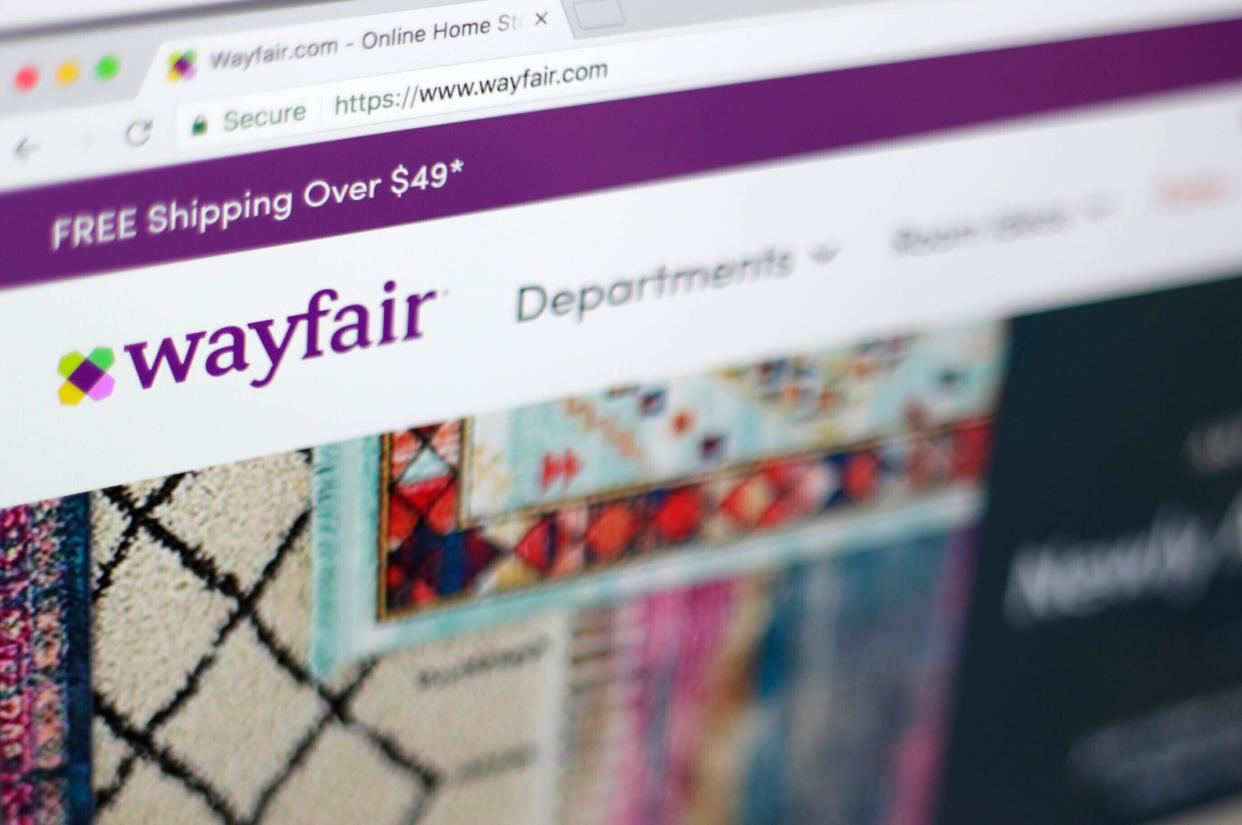 This April 17, 2018, file photo shows the Wayfair website on a computer in New York. In December 2023, the company's CEO sent a year-end email to staff telling them to work longer hours.