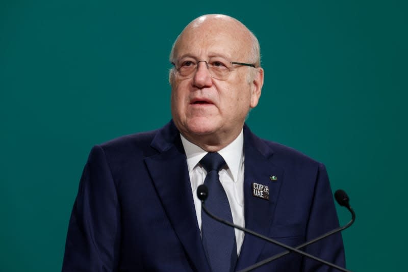 Prime Minister of Lebanon Najib Mikati speaks during the High-Level Segment for Heads of State and Government at the United Nations Climate Change Conference (COP28). Christopher Pike/COP28/dpa