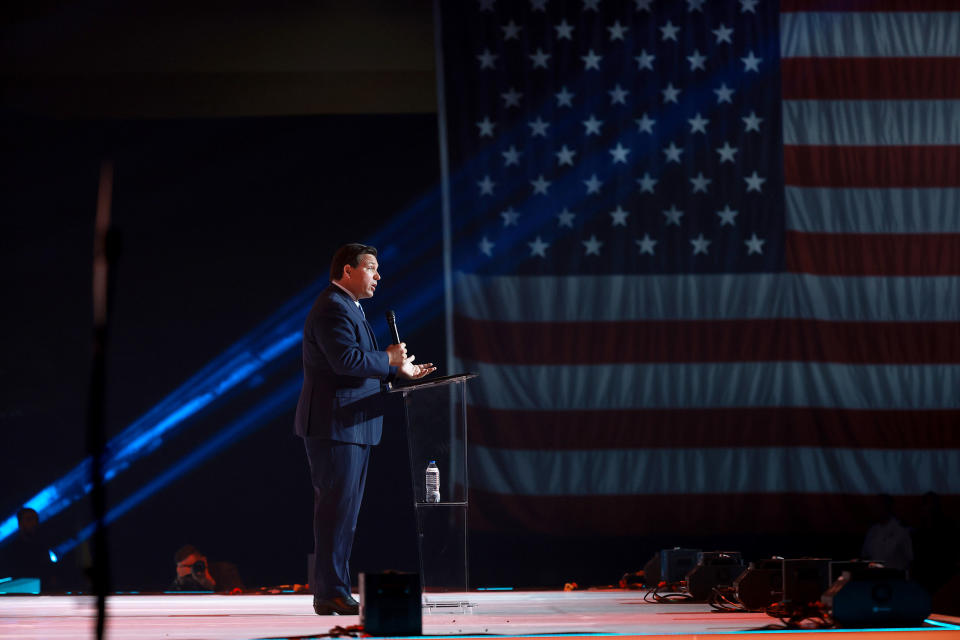 Gov. Ron DeSantis speaks during the Turning Point USA Student Action Summit (Joe Raedle / Getty Images)