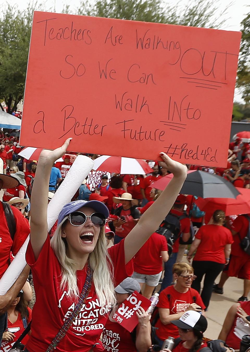 Teachers protest in Phoenix, Ariz.