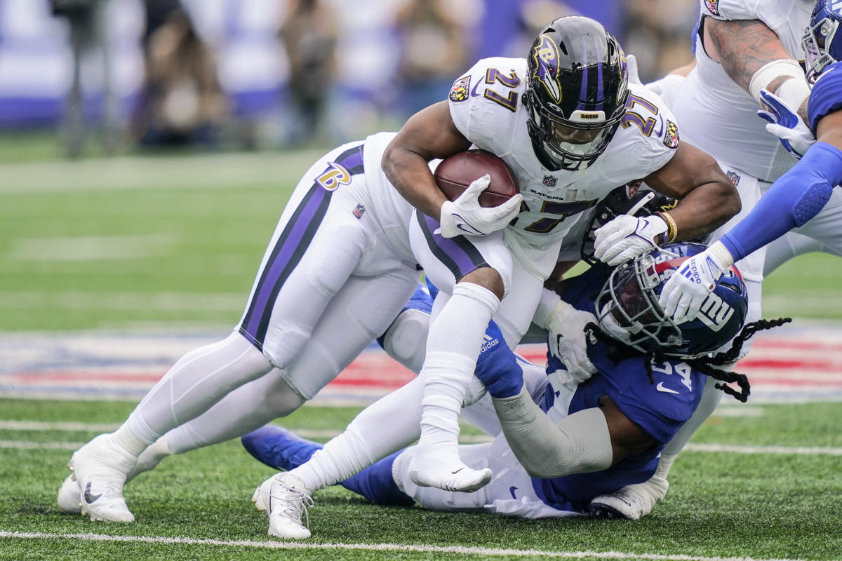 BALTIMORE, MD - OCTOBER 02: Baltimore Ravens running back J.K.