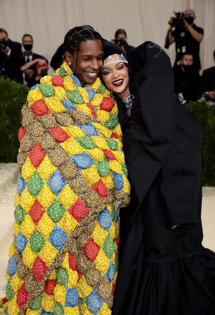 A$AP Rocky and Rihanna posing at the MET Gala