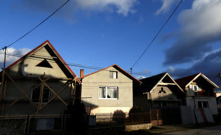 Refurbished Roma houses are seen in the town of Bystrany, Slovakia, November 28, 2016. Picture taken November 28, 2016. REUTERS/David W Cerny