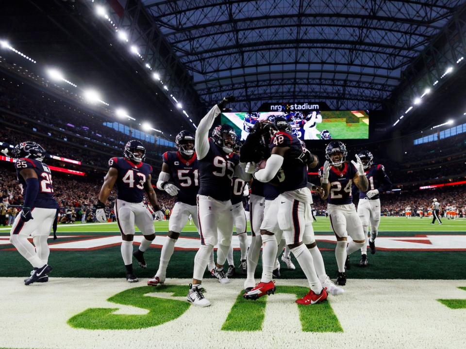Football players of the Houston Texans during a game