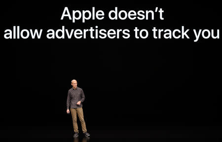 Roger Rosner, Vice President of Applications for Apple, speaks during an Apple special event at the Steve Jobs Theater in Cupertino, California, U.S., March 25, 2019. REUTERS/Stephen Lam