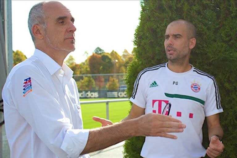 Martí Perarnau con Guardiola, en los tiempos de Bayern Munich