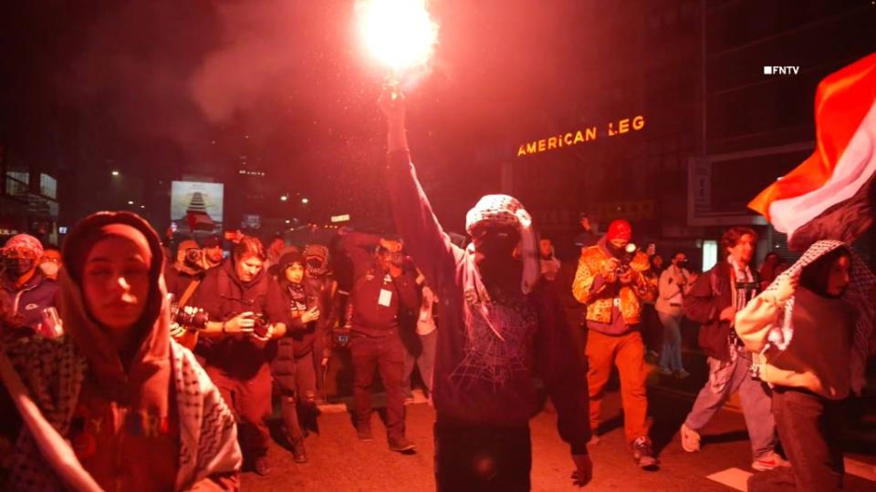 The protesters marched toward One Police Plaza. Sam Hartson (FreedomNewsTV)