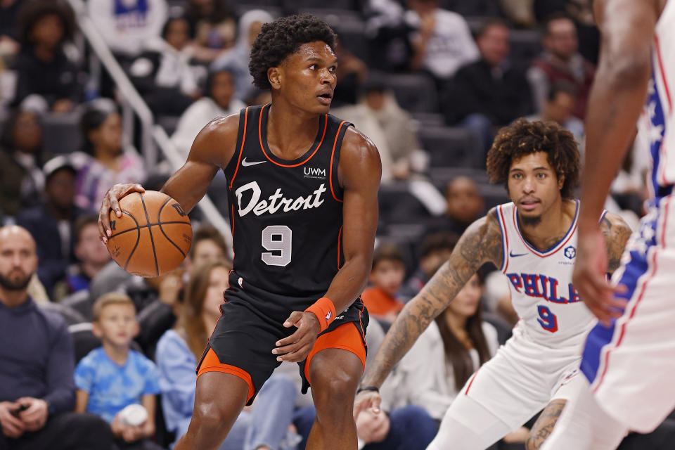 Ausar Thompson has been quiet of late, which presents an opportunity for fantasy basketball managers to deal for the talented rookie. (Photo by Mike Mulholland/Getty Images)