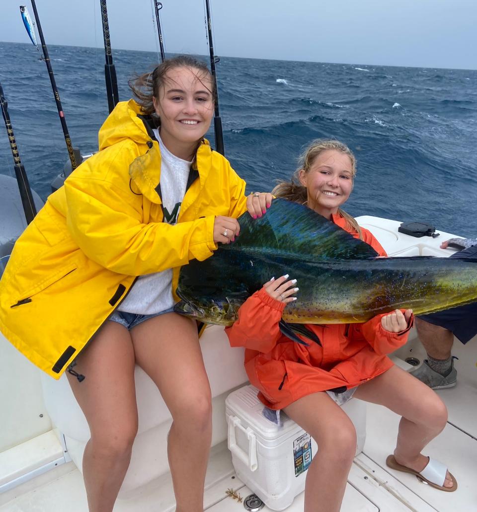 Dolphin, like this one caught by Julia Ramsay and her cousin Anna Claire Bowden, are just one of amazing species found off the coast of the West Palm Beach area.