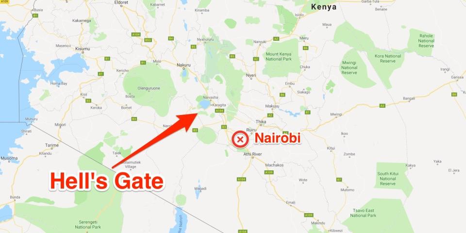 kenya hells gate map