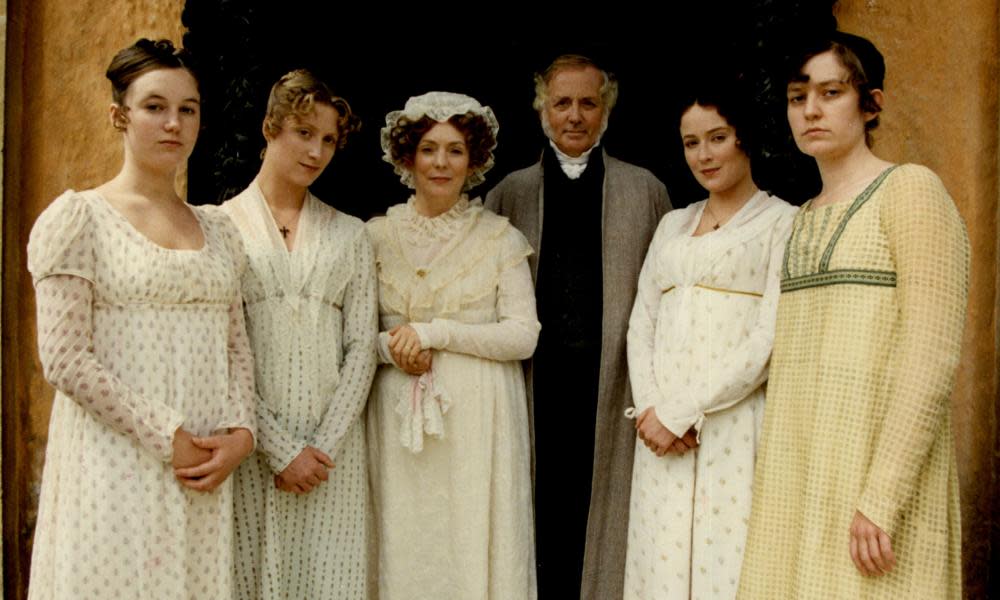 Benjamin Whitrow as Mr Bennet with his screen family in the BBC’s Pride And Predjudice.