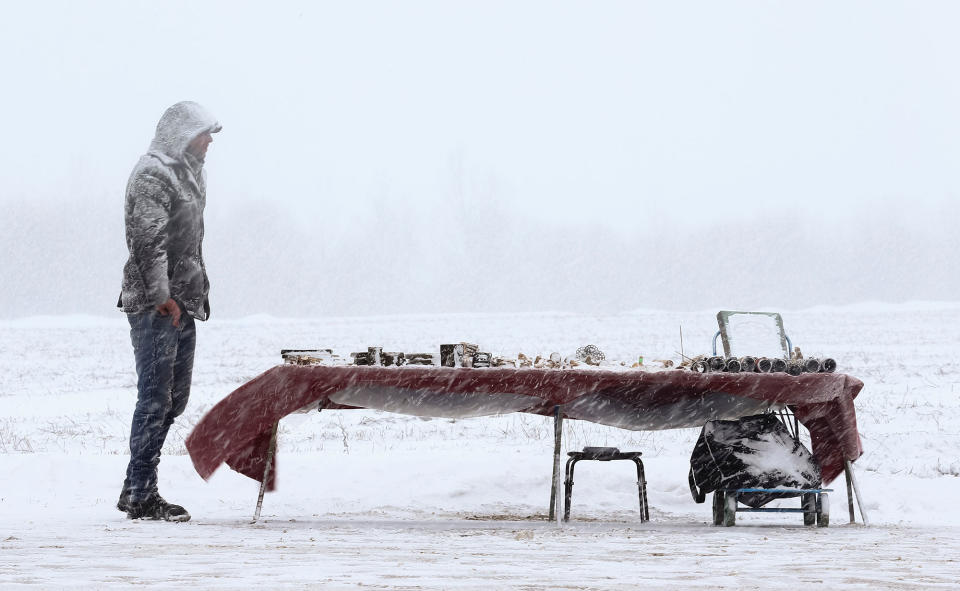 A street vendor in Belarus