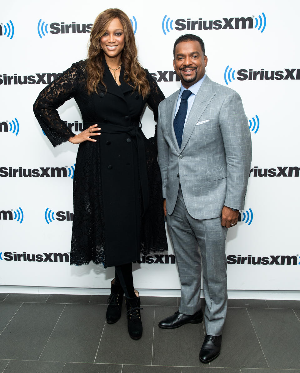 <p><em>Dancing with the Stars </em>hosts Tyra Banks and Alfonso Ribeiro visit SiriusXM Studios in N.Y.C. on Sept. 28.</p>