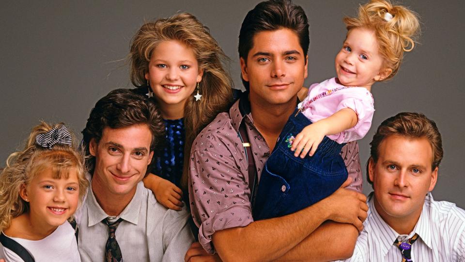 Bob Saget (second from left) with the cast of "Full House."