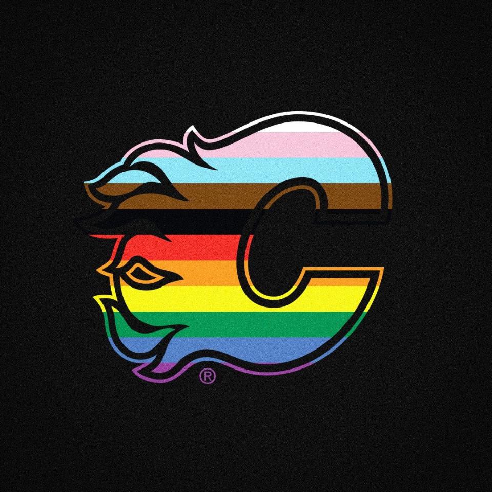 The Calgary Flames temporarily changed their social media profile pictures to support the LGBTQ+ community during Calgary Pride, pulling no punches in their replies to disapproving hecklers. (Getty Images)