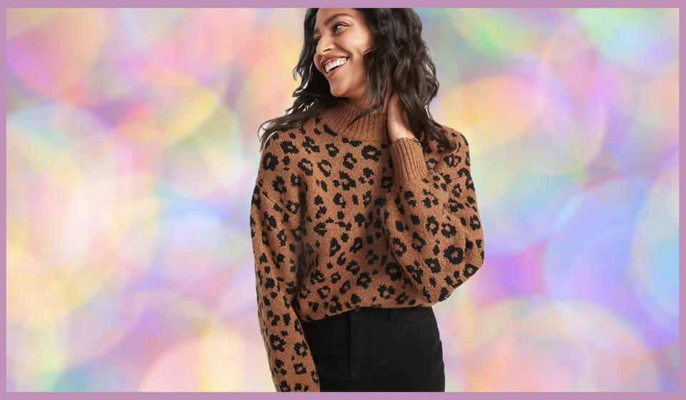 How gorgeous is this leopard knit? (Photo: Old Navy)