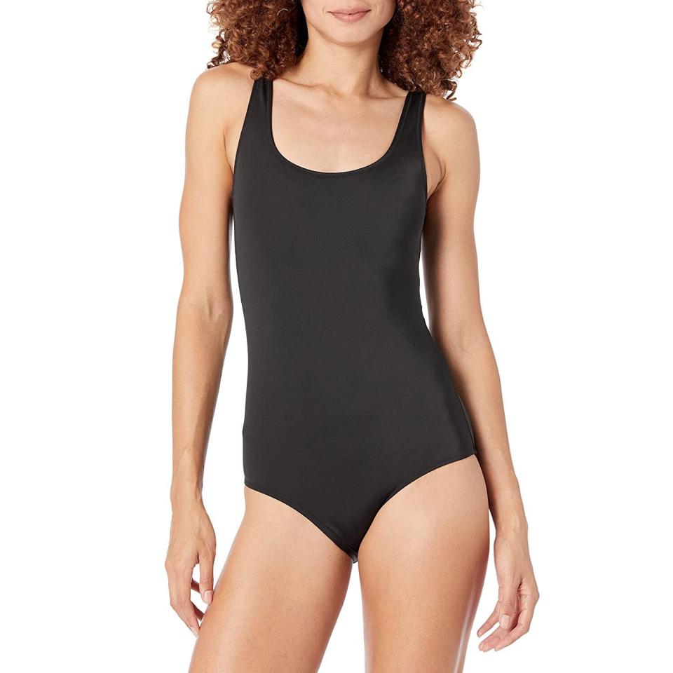 Amazon Essentials Women's One-Piece Coverage Swimsuit (Available in Plus Size)