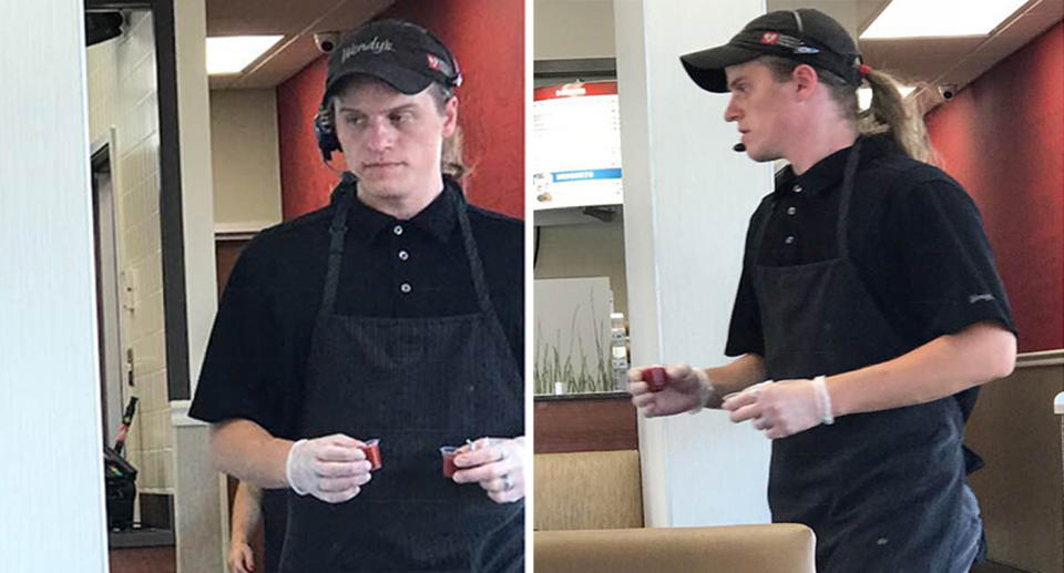 Albuquerque US Wendy's worker shows kind act of customer service to blind couple.