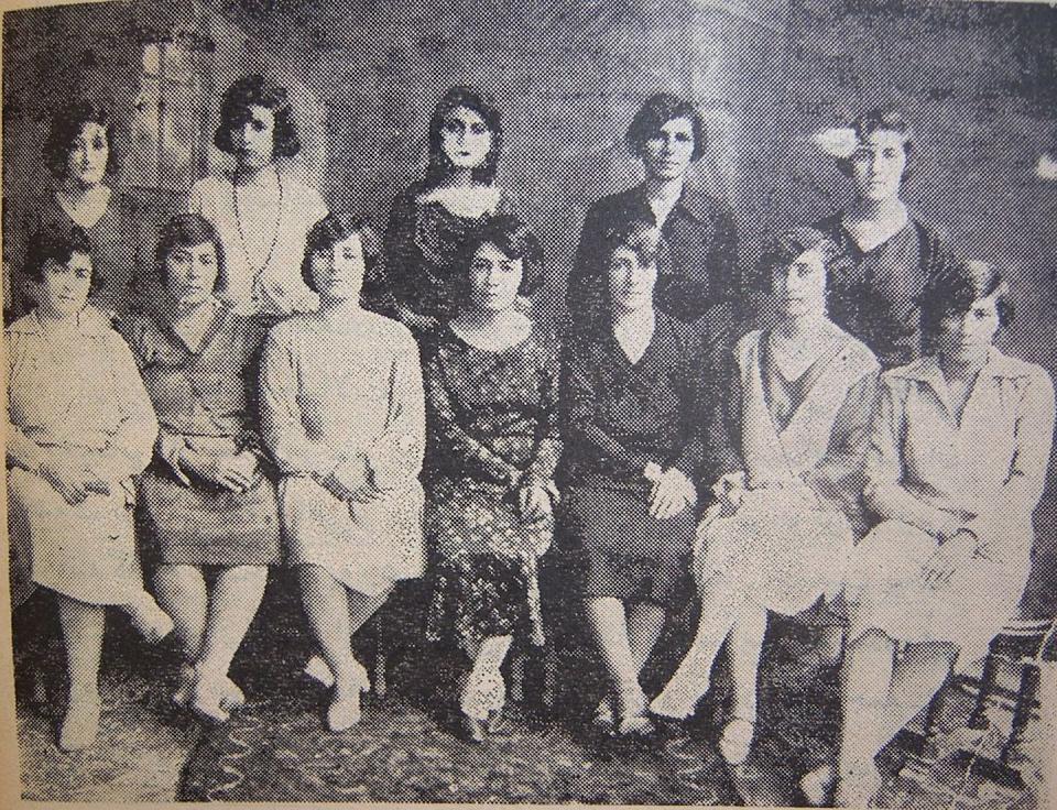 The Board of directors of Jam'iyat-e Nesvan-e Vatankhah, or Society of Patriotic Women, a women’s rights association in Tehran in the 1920s and 1930s. <a href="https://commons.wikimedia.org/wiki/File:Jam%27iat_e_nesvan_e_vatan-khah01.jpg" rel="nofollow noopener" target="_blank" data-ylk="slk:Wikimedia Commons;elm:context_link;itc:0;sec:content-canvas" class="link ">Wikimedia Commons</a>
