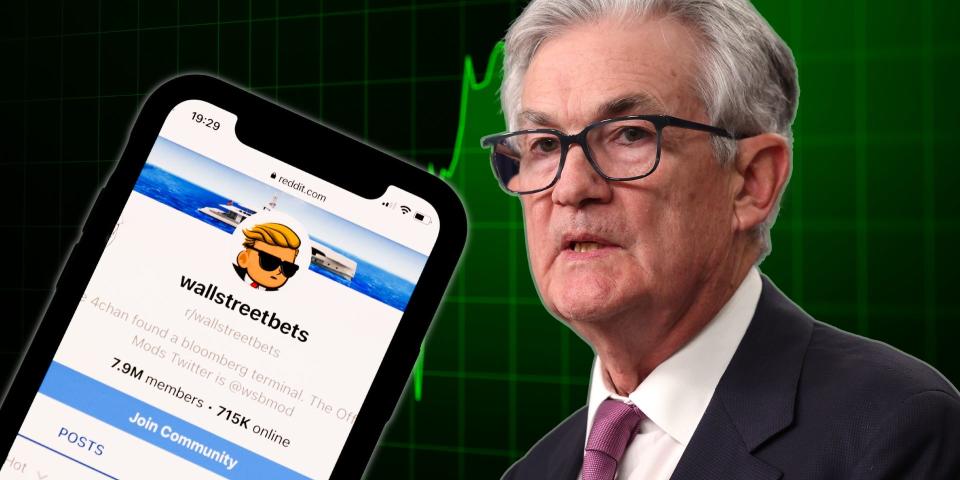 Jerome Powell Markets Fed meme stock reddit investing economy