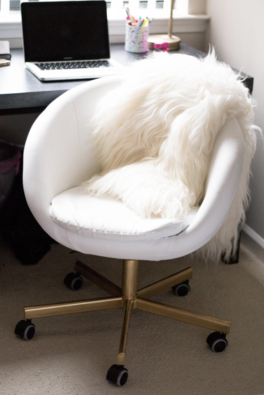 After: Chic Gold Office Chair