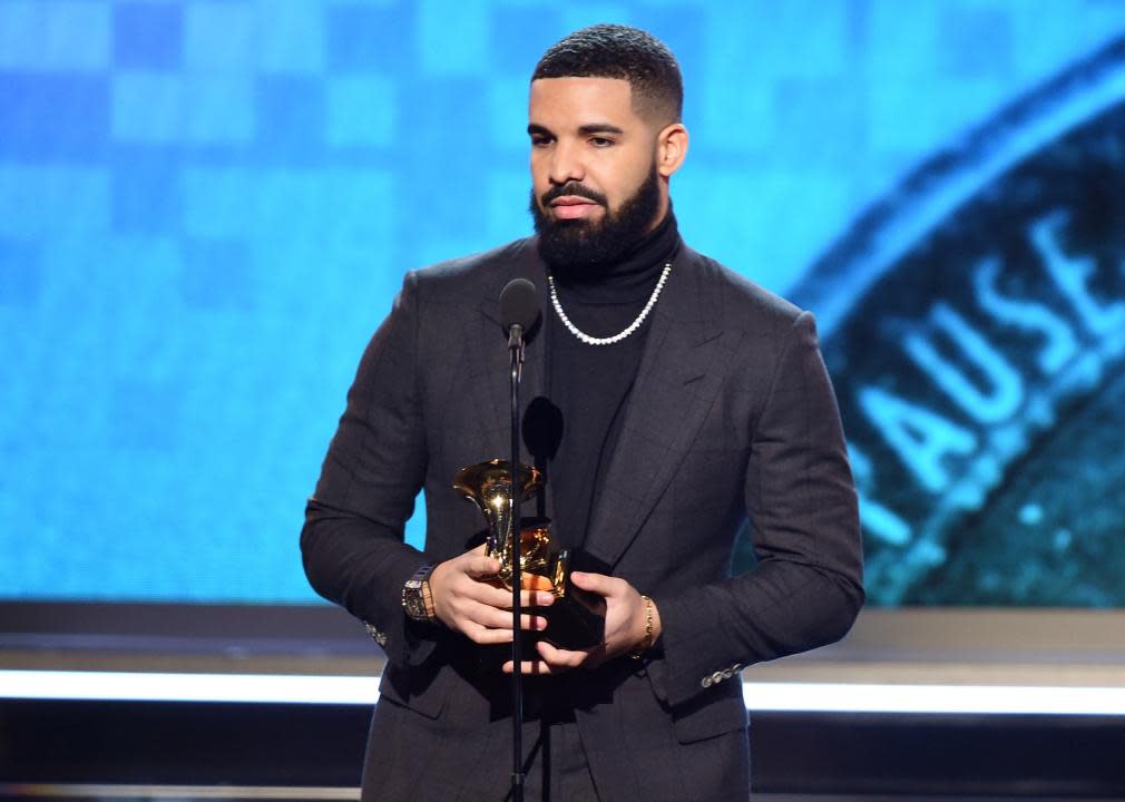 Drake accepts the Best Rap Song award for 'God's Plan' during the 61st Annual GRAMMY Awards.