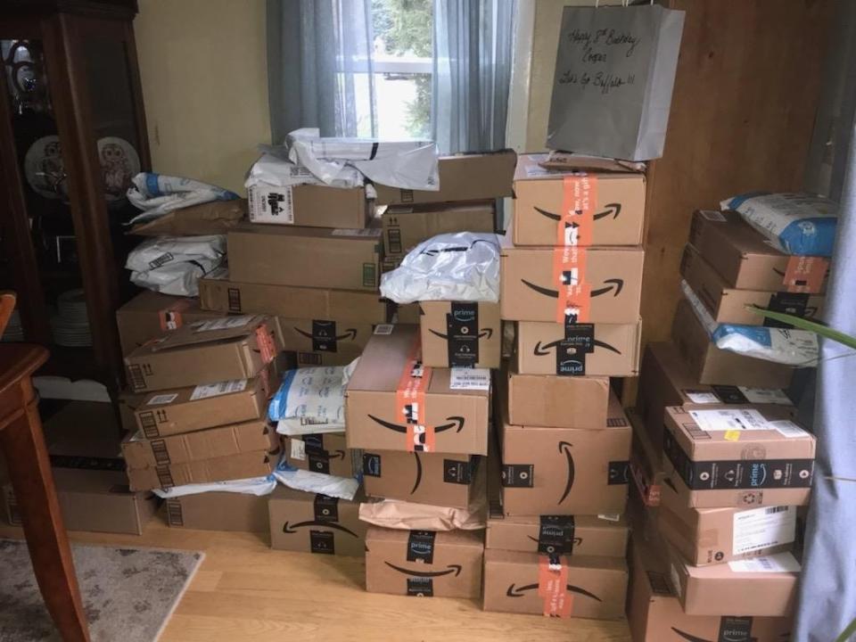 The dining room table of the Busch family is piled high with boxes of presents in honor of what would have been Cooper’s eighth birthday on Nov. 26. The gifts were donated to young patients at Upstate Golisano’s Children’s Hospital in Syracuse, where Cooper was treated for leukemia.
