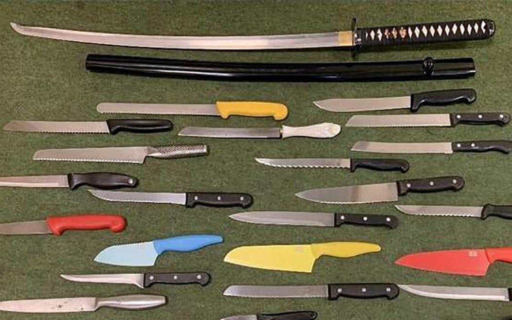 A police force has stopped publishing images of seized knives and weapons because they might frighten the public.  - WESSEX NEWS AGENCY