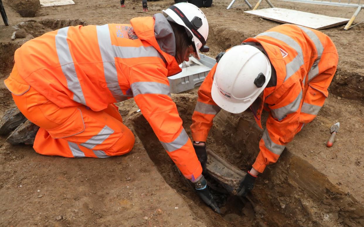 Archaeological work begun at the London site last year - James O Jenkins / HS2