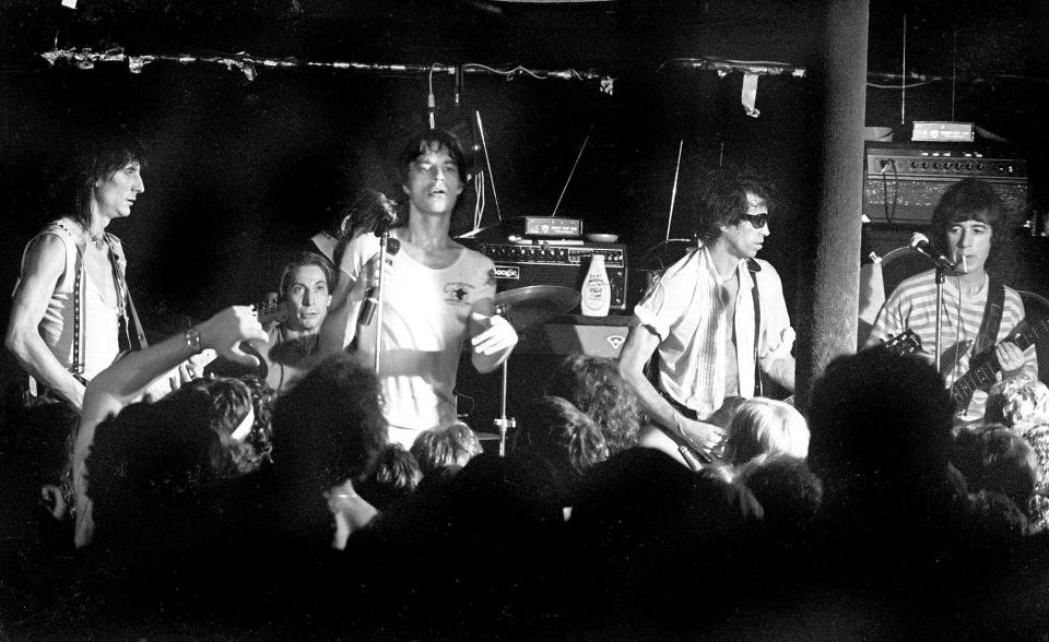 The Rolling Stones, left to right, Ronnie Wood, Charlie Watts, Mick Jagger, Keith Richards and Bill Wyman perform at Sir Morgan’s Cove on Sept. 14, 1981.
