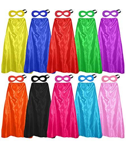 D.Q.Z Superhero-Capes and Masks for Adults 10 Pack