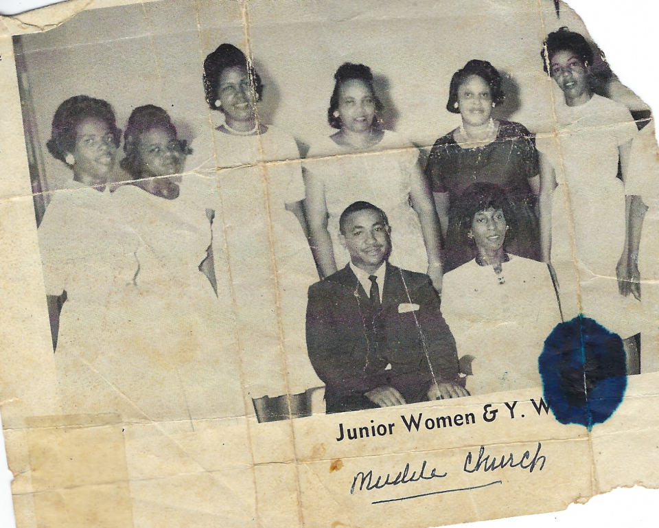 Members of the Junior Women and Young Women Association of Mount Olive Missionary Baptist Church in Medulla. Churches were a foundation in Medulla.