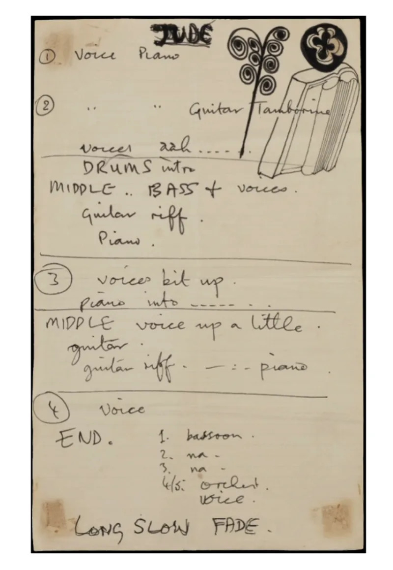 Paul McCartney&#39;s hand-written notes for the Beatles&#39; song, 