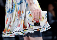 A model displays a creation from the Giorgio Armani Spring/Summer 2018 show at the Milan Fashion Week in Milan, Italy, September 22, 2017. REUTERS/Alessandro Garofalo