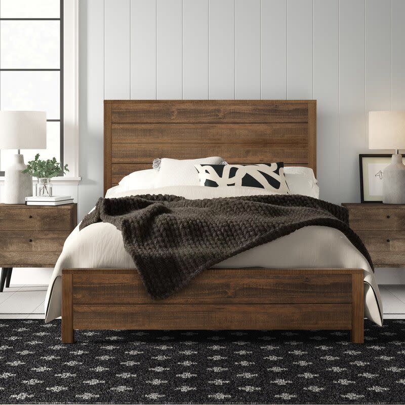 Rustic Walnut Montauk Solid Wood Bed