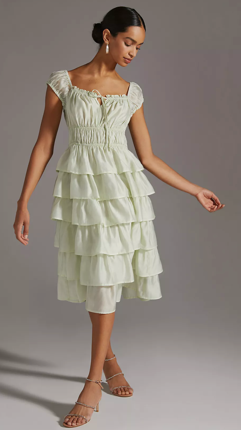 9) Ruffled & Tiered Midi Dress