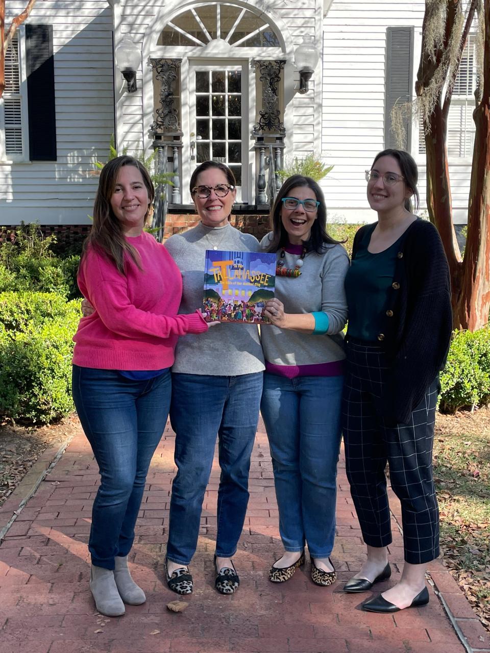 From left to right, Mary Kelsay, Director of Marketing for TSO; Mandy Stringer, CEO for TSO; Amanda Thompson of AKT Artful; Katie Conway, Director of Patron Services, TSO after unpacking the "T is for Tallahassee" Nov. 2, 2023.