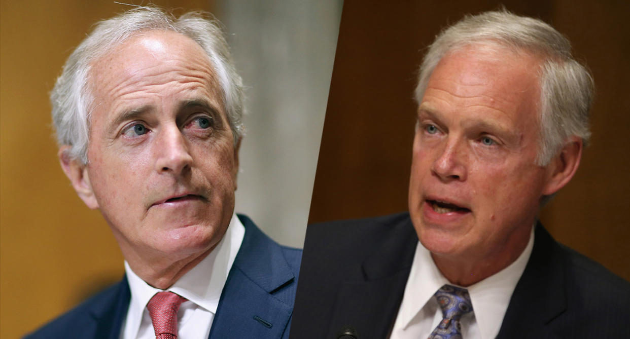 Sens. Bob Corker, R-Tenn., and Ron Johnson, R-Wis. (Photos: Chip Somodevilla/Getty Images, Mark Wilson/Getty Images)