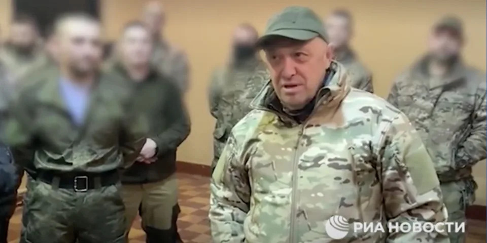 Wagner Group founder Yevgeny Prigozhin addresses former convicts as he releases them from serving in his mercenary army, according to state-controlled media
