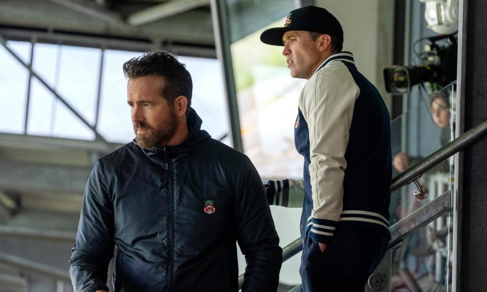 <span>Ryan Reynolds and Rob McElhenney have lead Wrexham to back-to-back promotions in two years as the club’s owners. </span><span>Photograph: Patrick McElhenney/AP</span>