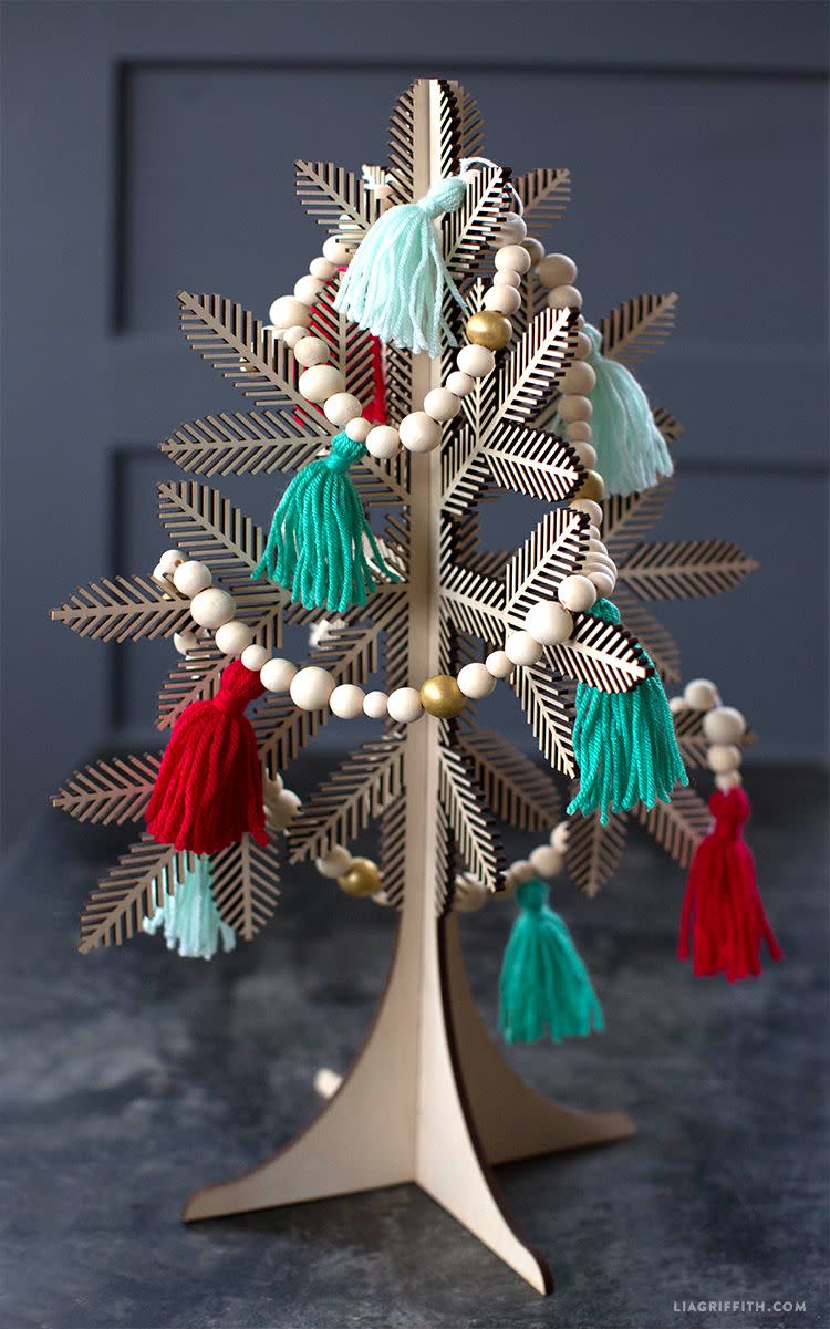 Wood Bead Tassel Garland