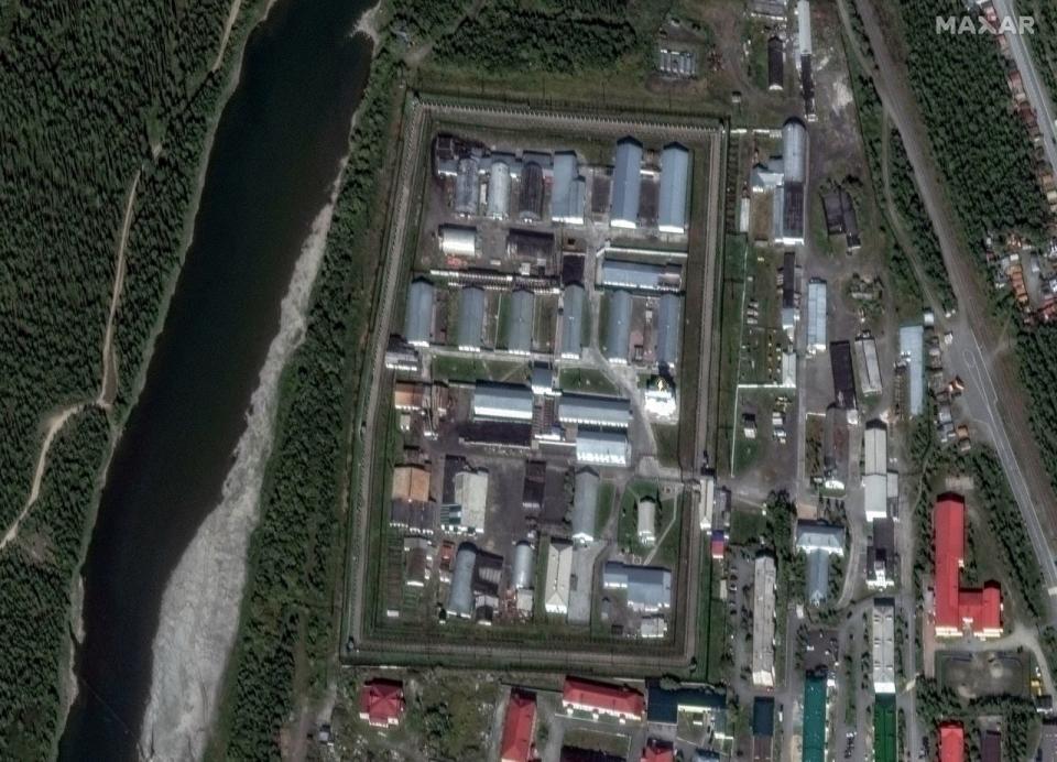 A satellite image shows the prison, where late Russian opposition politician Alexei Navalny served his jail term, in the settlement of Kharp in the Yamal-Nenets Region, Russia.
