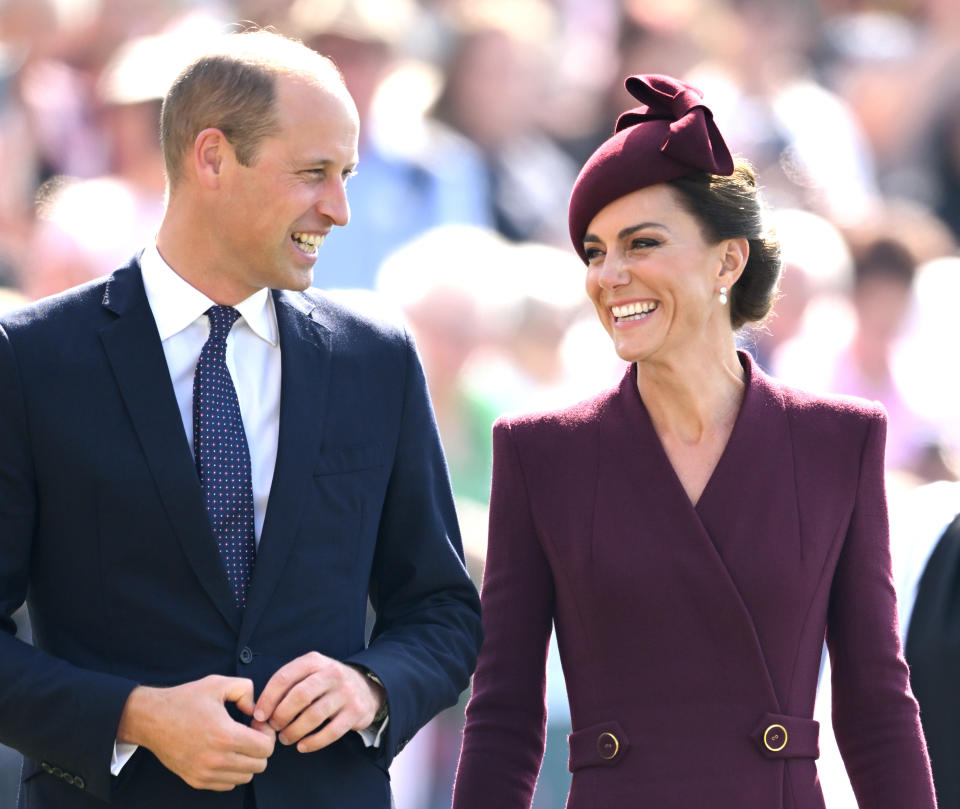 Prince William and Kate Middleton at the Queen Elizabeth one year anniversary memorial service in Wales