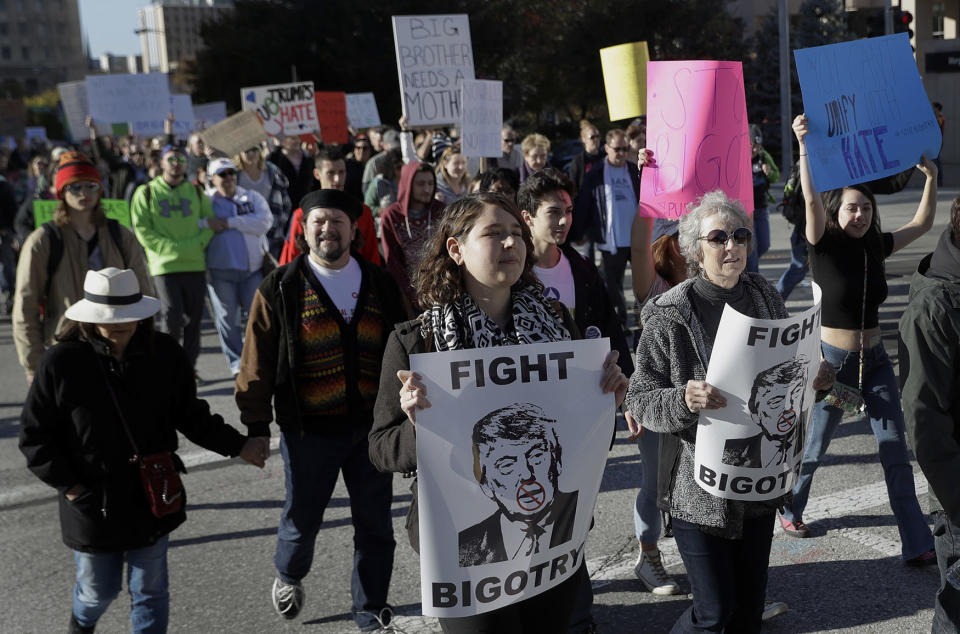 Tens of thousands protest Trump’s election victory