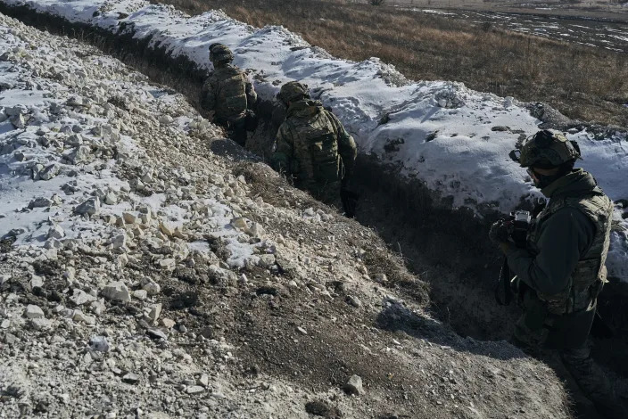 Soldiers of the Ukrainian 3rd Army Assault Brigade of the Special Operations Forces (SSO) 