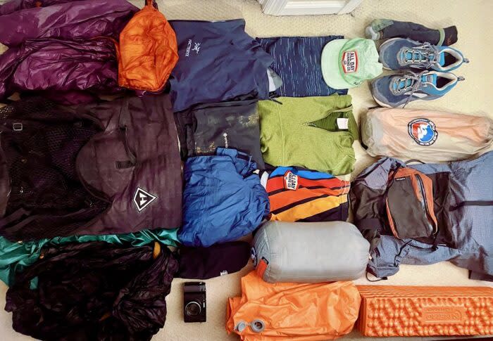 Missing from the photo is the 14 pairs of Brooks that ‘Wahoo’ went through on trail; (photo/Billy Meredith)