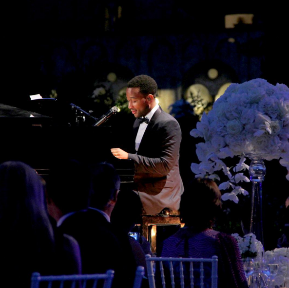 John Legend sang “For the First Time” as Dworaczyk walked down the aisle. 